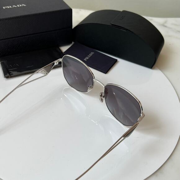 NEW Prada PR57YS Sunglasses in Silver Grey Gradient - Picture 11 of 11